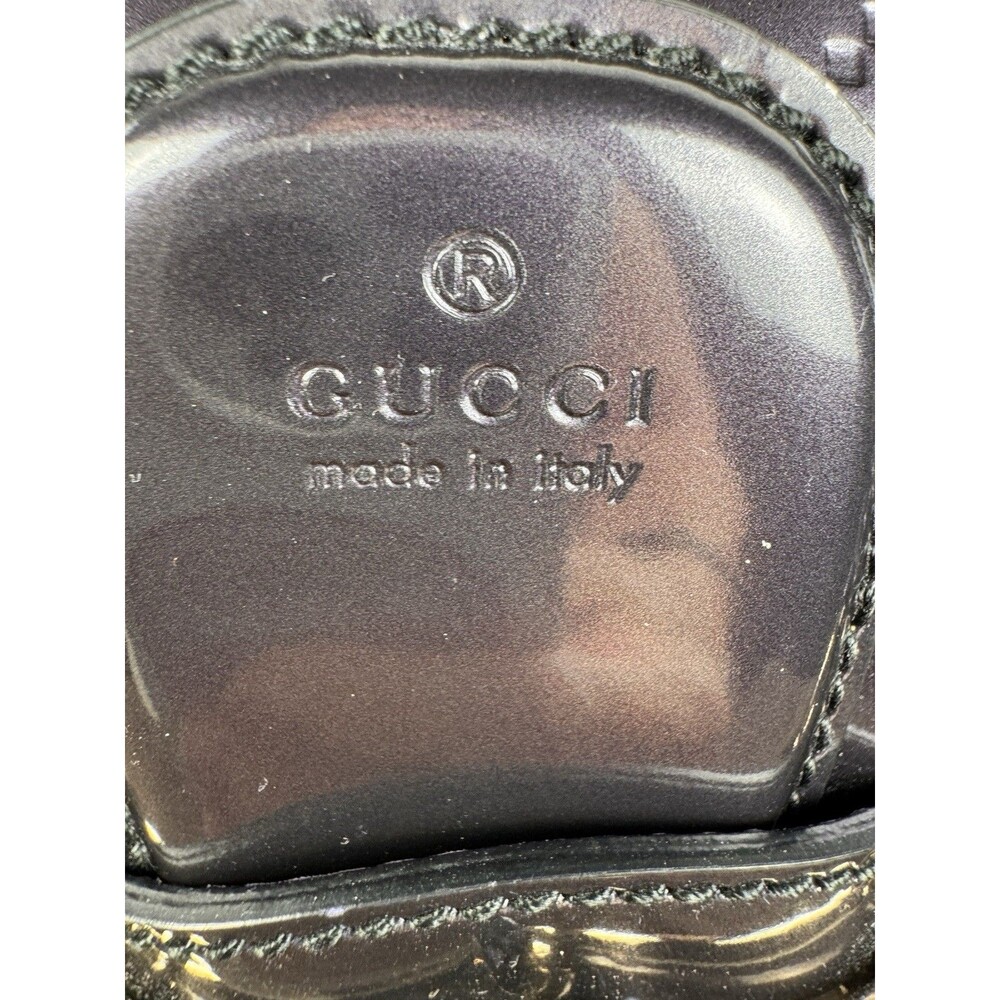 Gucci Emily Chain Flap Shoulder Bag Guccissima Purple Patent Leather Large - Picture 14 of 16